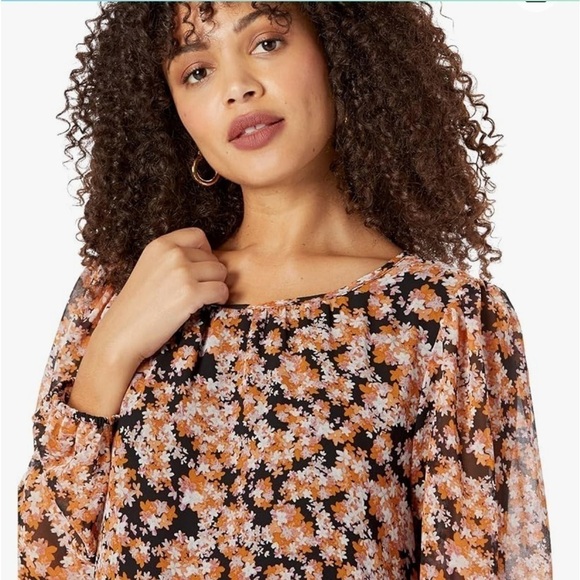 Sanctuary Womens Harvest Floral Shirred Neck Babydoll Mini Dress Small - Picture 2 of 15